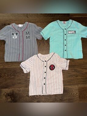 Marvel Kids' Teal Button-Up Jersey Top Bundle Size 2T